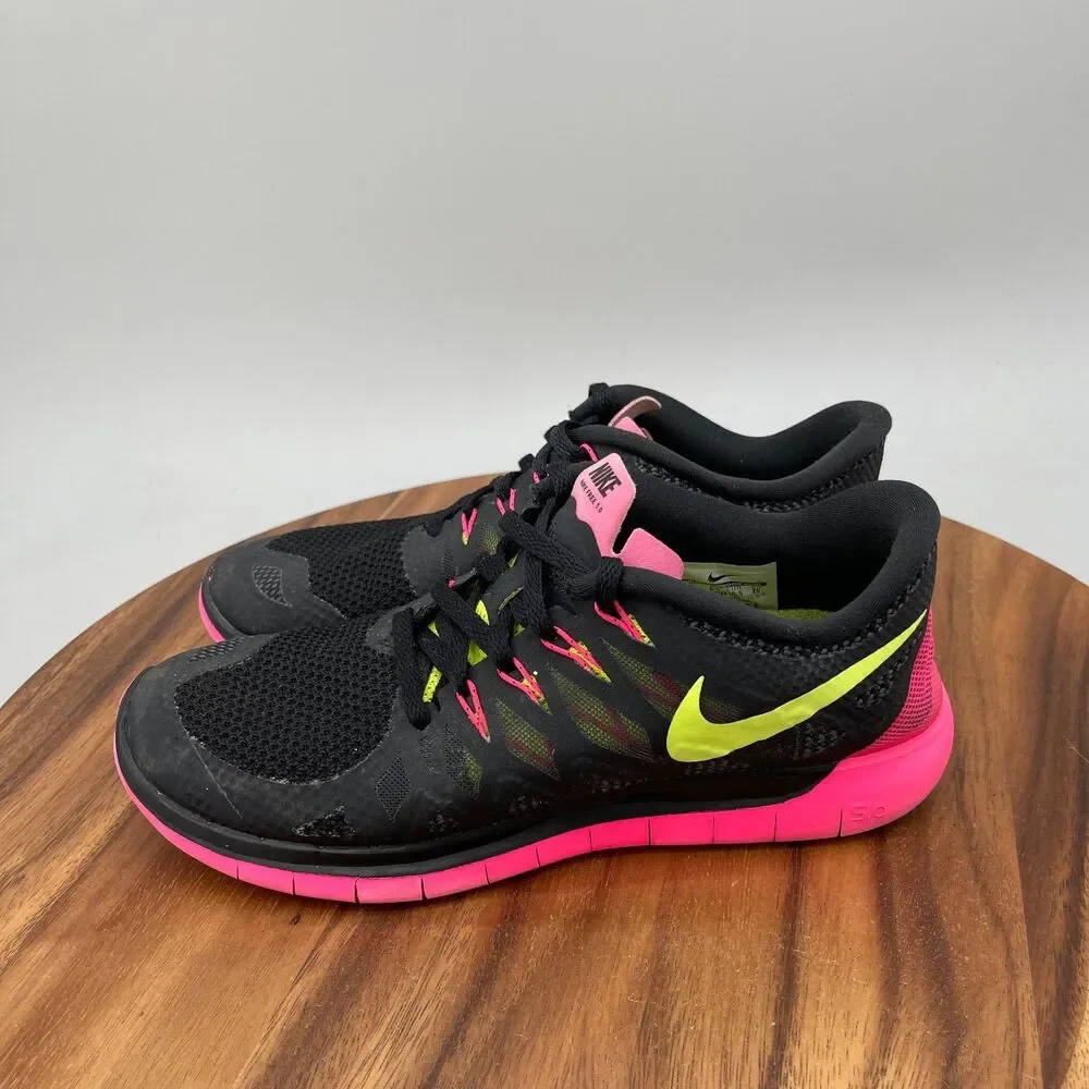 Nike Free 5.0 Shoes Womens Size 9 Black Running Comfort Walking Gym Sneakers